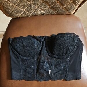 Vintage Fleur De Lace By Smoothie Longline Bustier Corset Underwire Lace Bra Y2K